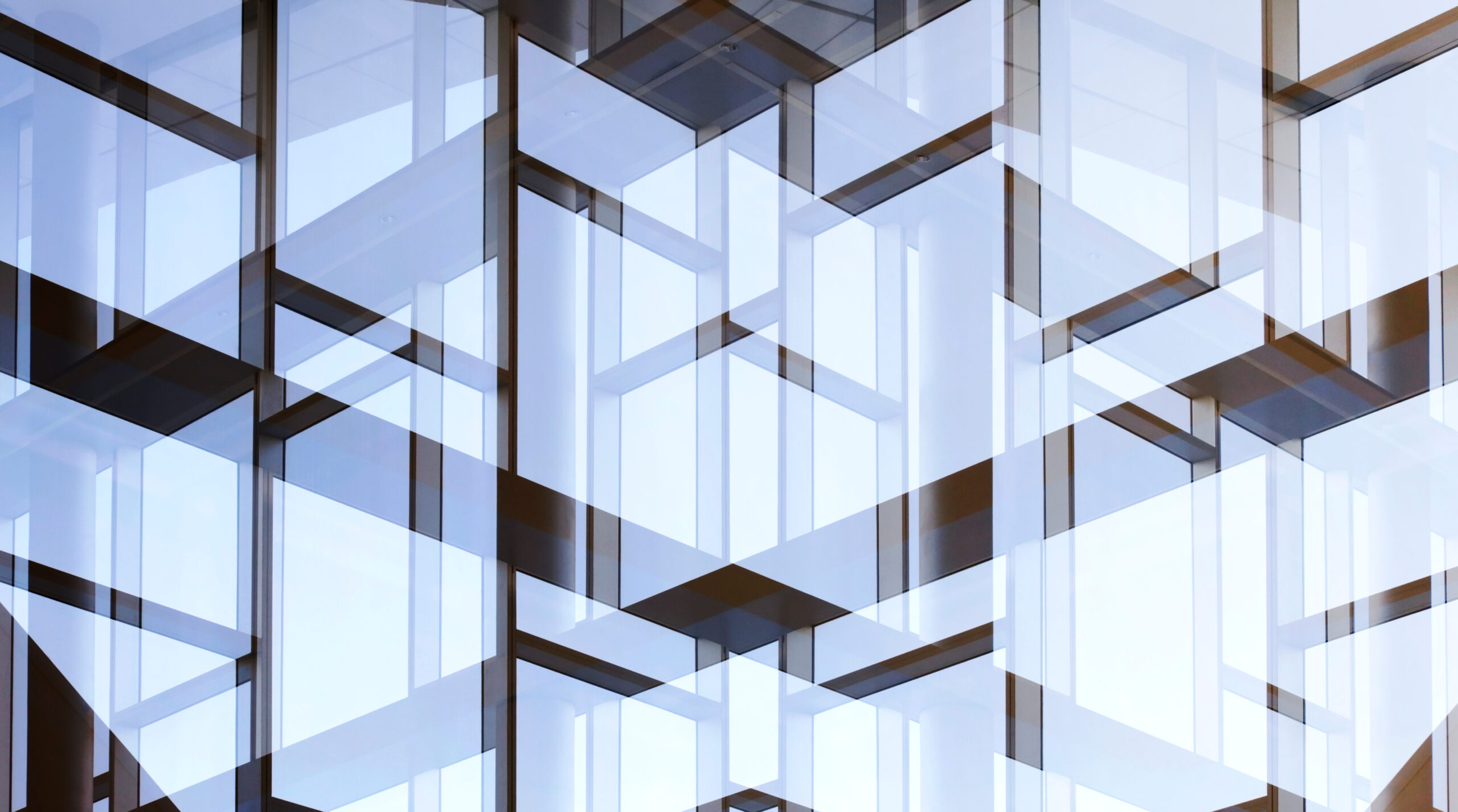 Glass,Walls,With,Metal,Framework.,Double,Exposure,Photo,Of,Office